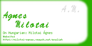 agnes milotai business card