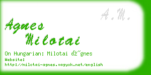 agnes milotai business card